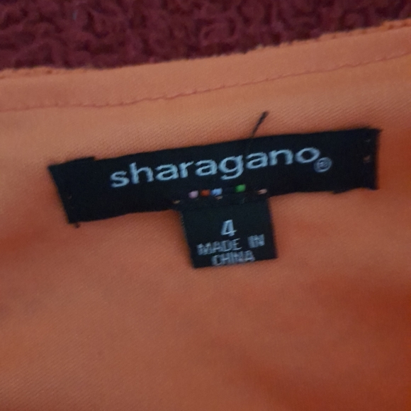 Sharagano Lace Peach LS Dress Size 4 Small - Picture 5 of 7